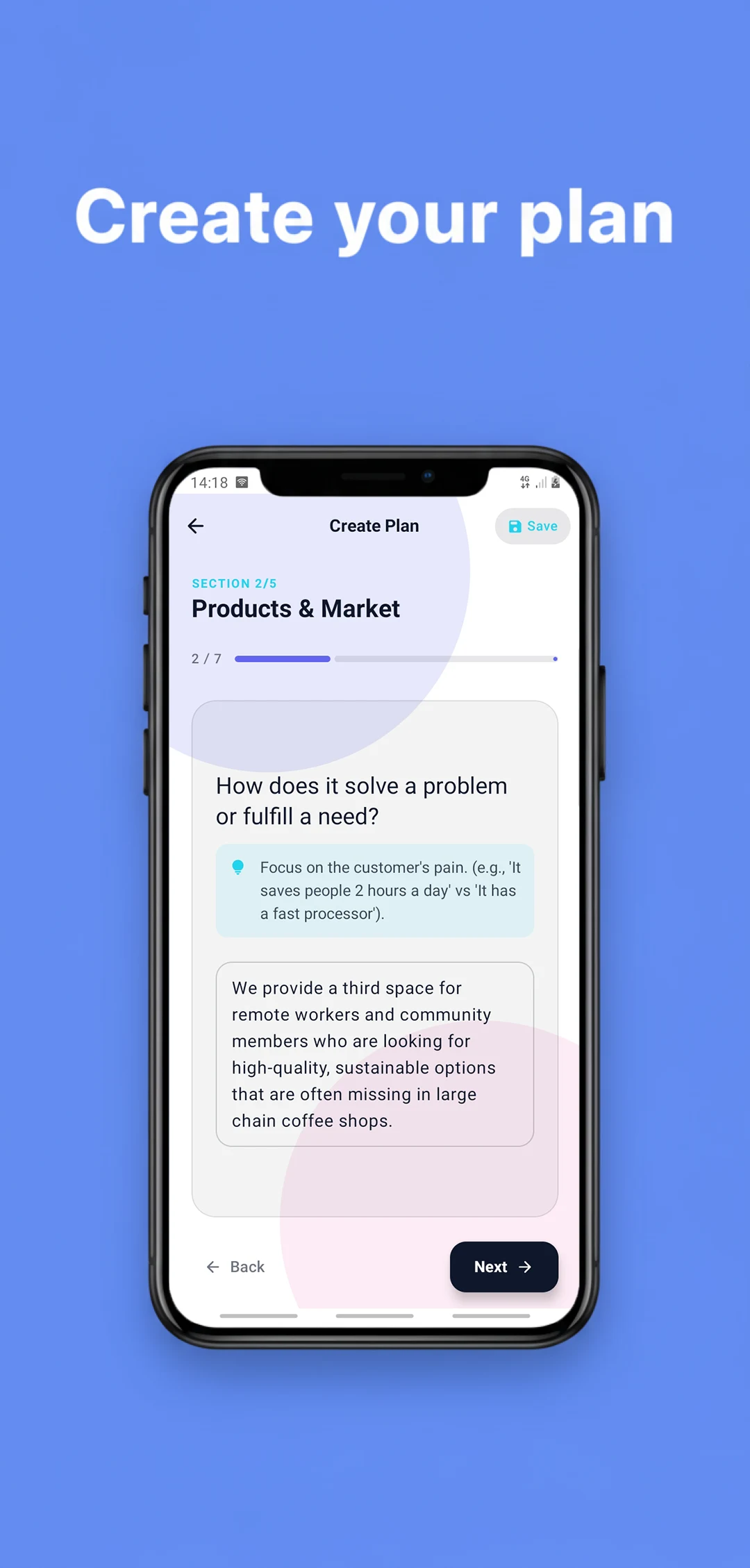 AI Business Plan & Lean Canvas screenshot
