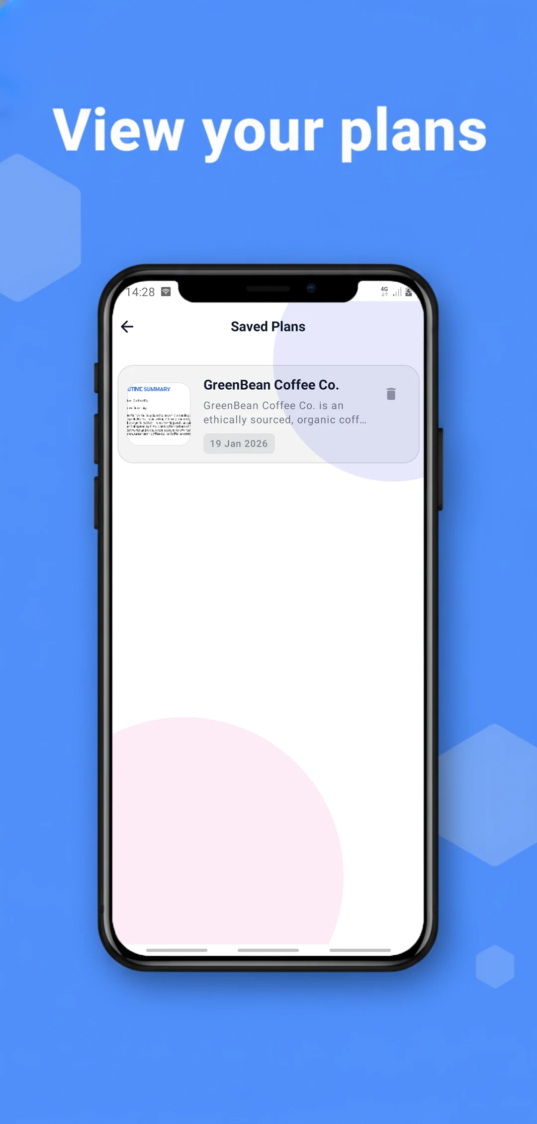AI Business Plan & Lean Canvas screenshot